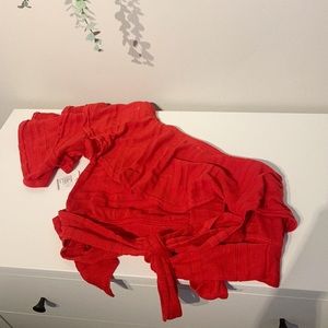 Free people red one shoulder top